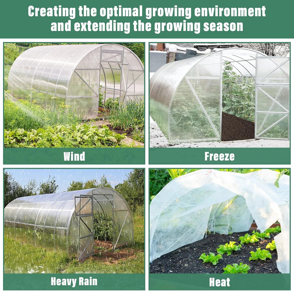 8 X 26 Ft Clear Plastic Plant Covers Freeze Protection- 6 Mil Winter Greenhouse Plastic Sheeting for Frost Water Sun