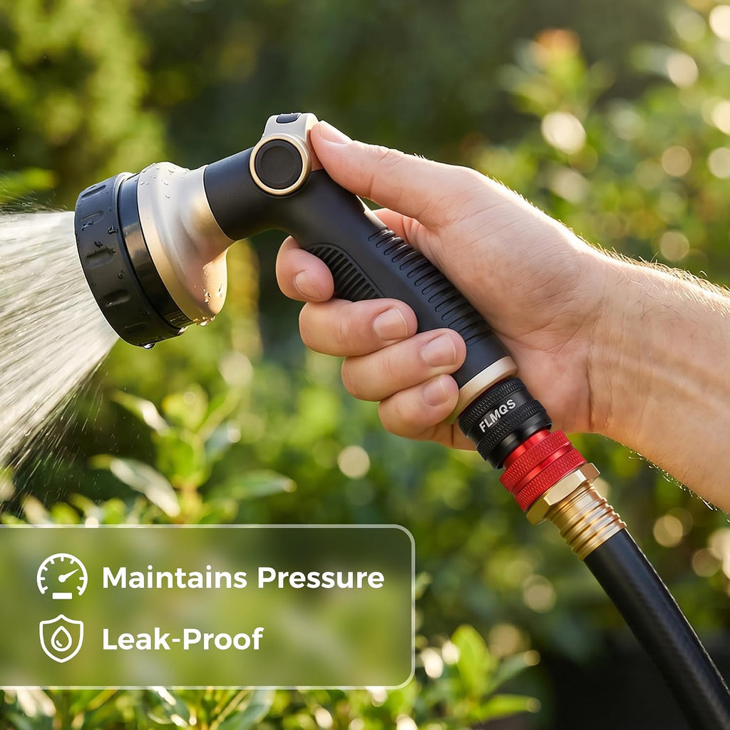Quick Connect Hose Fittings 3/4" GHT Solid Aluminum Alloy Garden Hose Connectors, Universal Leak-Proof Quick Connector