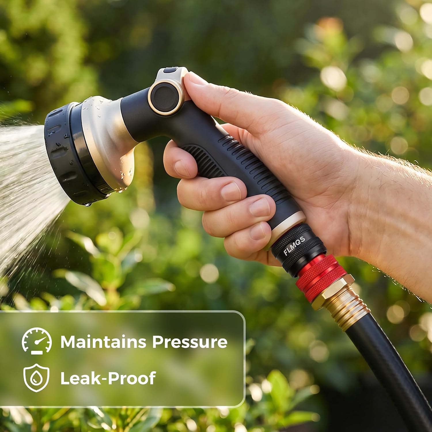 Quick Connect Hose Fittings 3/4" GHT Solid Aluminum Alloy Garden Hose Connectors, Universal Leak-Proof Quick Connector