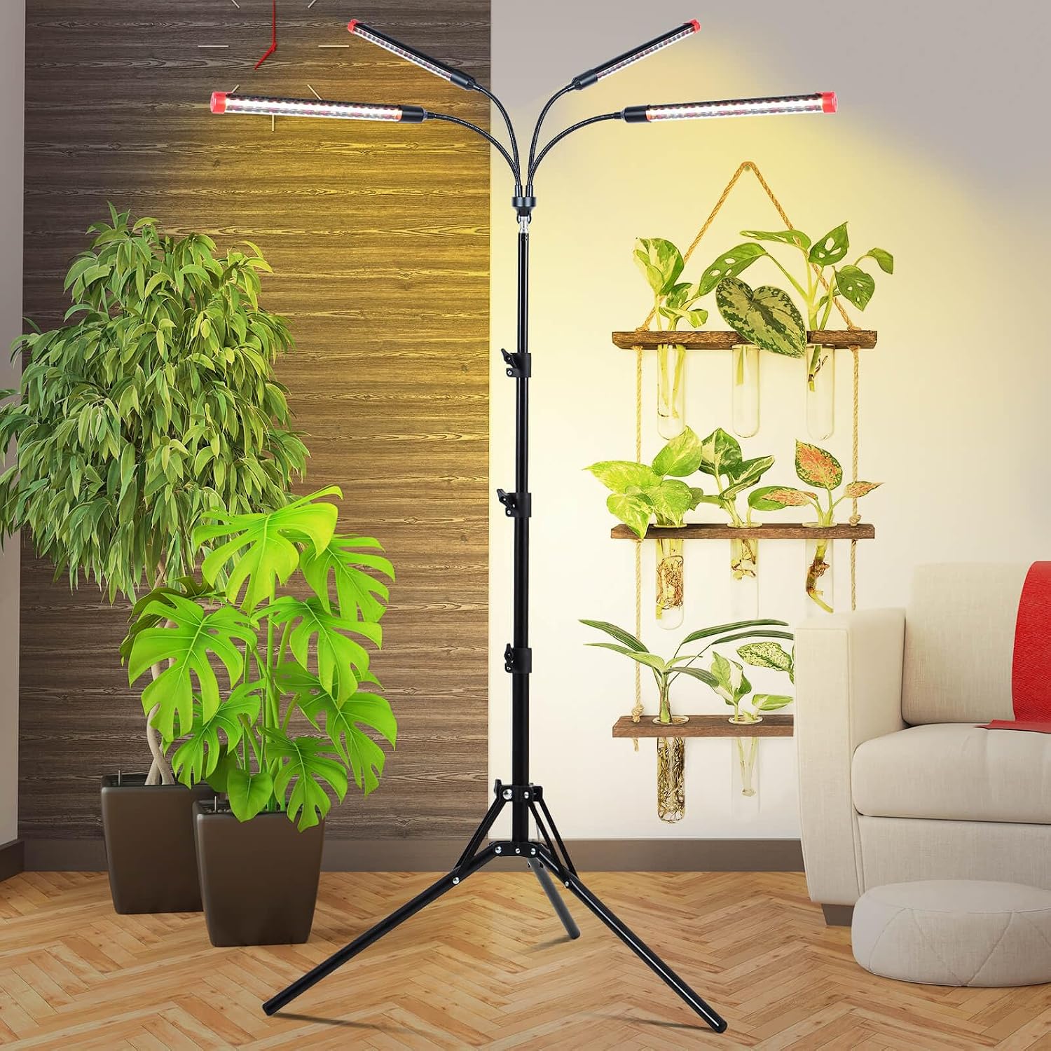 Grow Light with Stand and Timer 4,8,12,16,20 Hr, 36 Watt Standing Tall Plant Light for Bonsai Tree, Seed Starting
