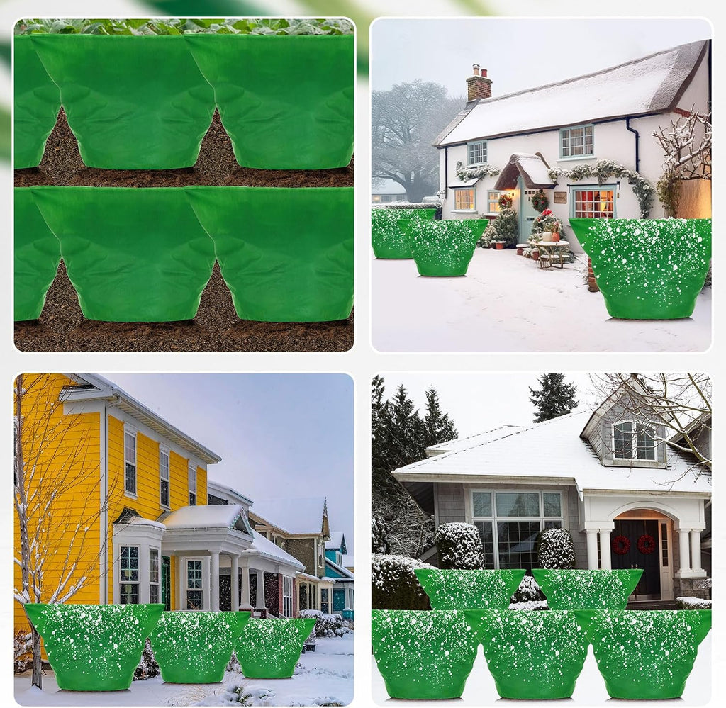 Zhengmy 9 Pcs 47.2 x 47.2 Inch Plant Covers Freeze Protection Winter Frost Cloth Reusable Plant Protector Blankets with