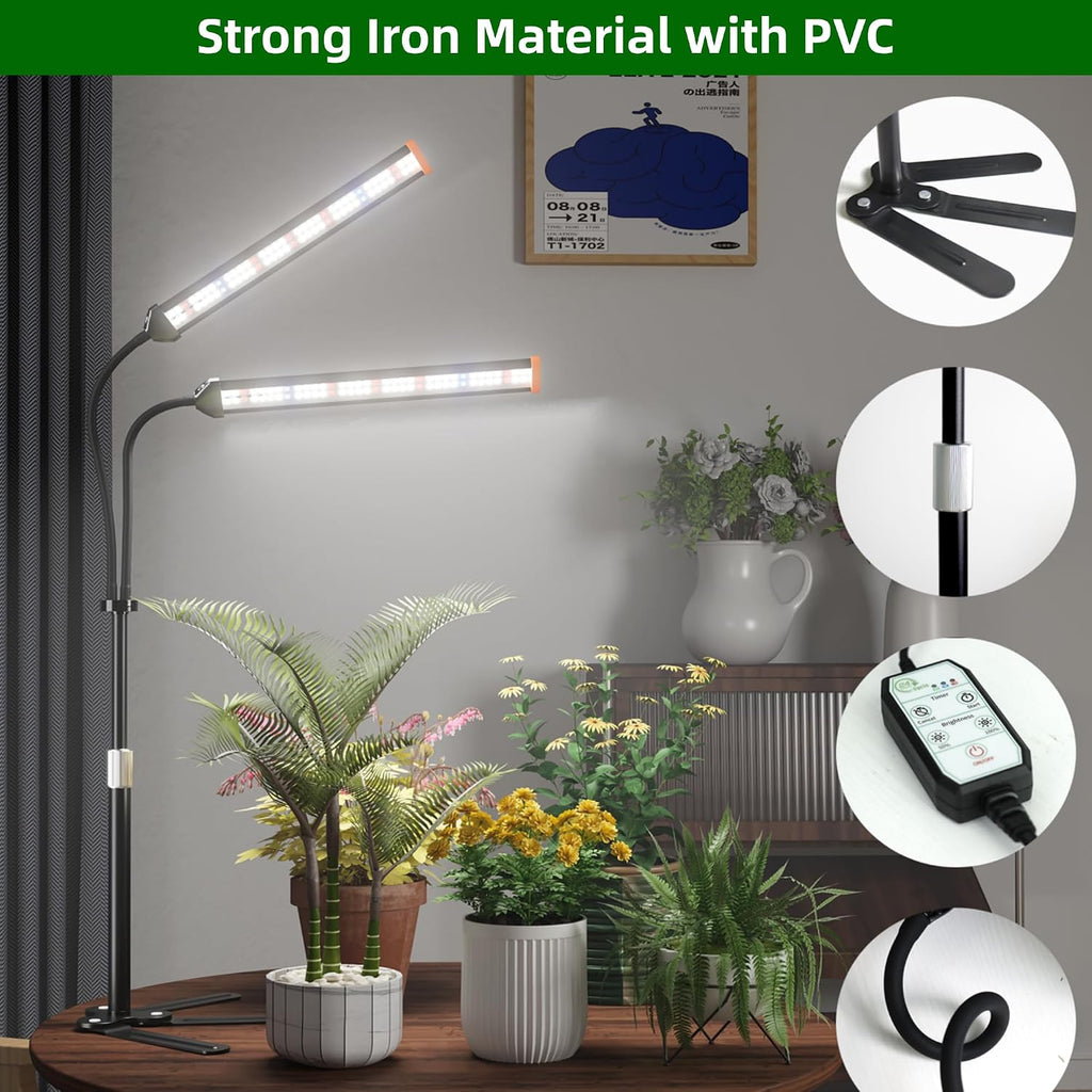 Grow Light for Indoor Plants,Height 10-32'' with Dimming & Timer | Full Spectrum Growing Plant Lamp with White Red Blue