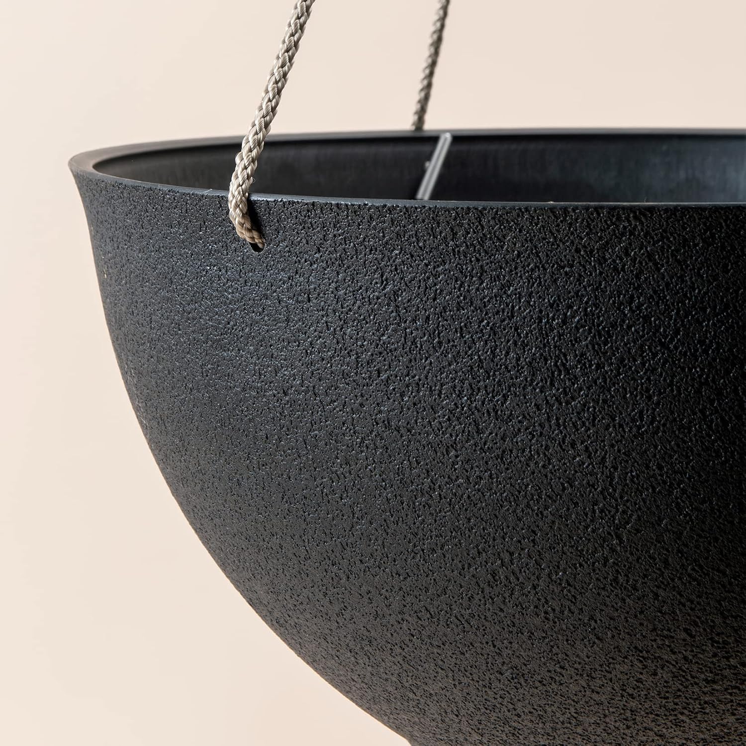LA JOLIE MUSE Large Hanging Planters for Outdoor Plants, Set of 2, 13 Inch | Black Hanging Baskets with Drainage Holes