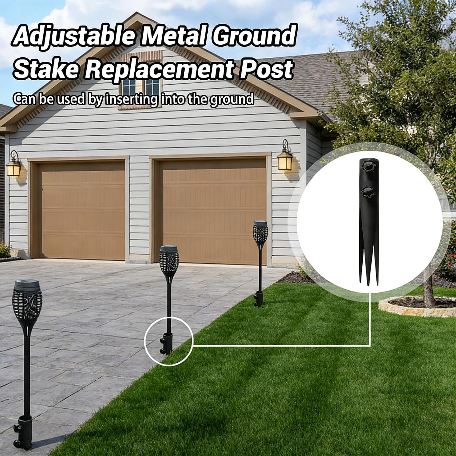 4-Pack Flag Pole Ground Stake,Flagpole Brackets, Compatible with Diameters Ranging from ½“ to 1 ¼”,Suitable for