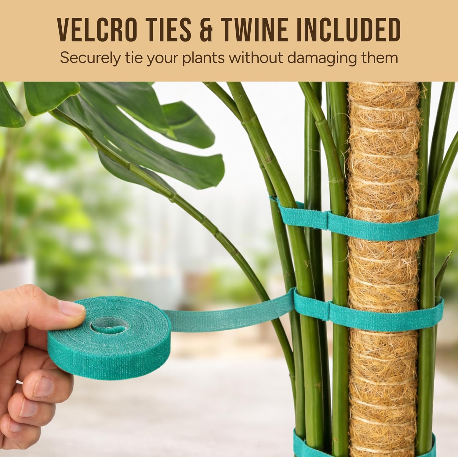 Craft911 Moss Pole Monstera Plant Support – 2 Pack 64” Bendable Moss Pole Monstera Plant Support, Plant Stakes for