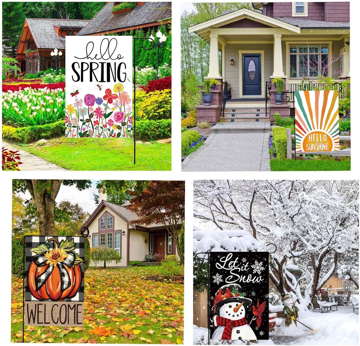 20 Pack Seasonal Garden Flags Set Double Sided 12x18 Inch Small Yard Flags, Holiday Seasonal Garden Flag for Outside