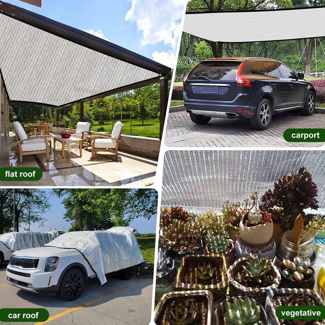 Aluminum-Shade Cloth 10x20',Reflective 80% Aluminum Shade Cloth-for Car Garden,Outdoor Pergola,Lawn.Aluminum Sunblock