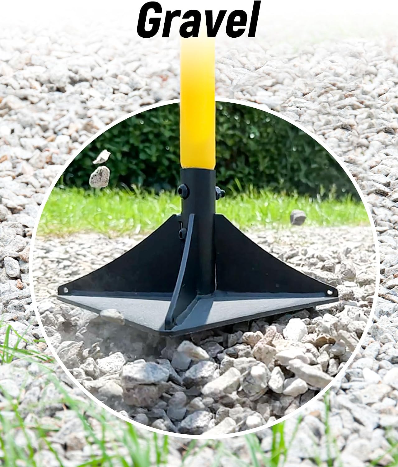 10"x10" Steel Tamper with 48" Handle, Heavy Duty Hand Compactor Tool for Leveling Soil, Gravel, Sand, Asphalt, Ground