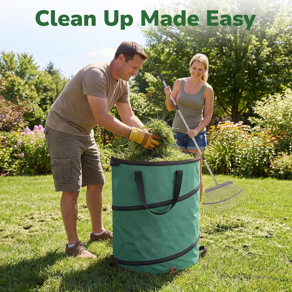 GreatBuddy Collapsible Trash Can 45 Gallon, Pop Up Yard Waste Bags, 600D Oxford Lawn and Leaf Bags with Drainage Holes