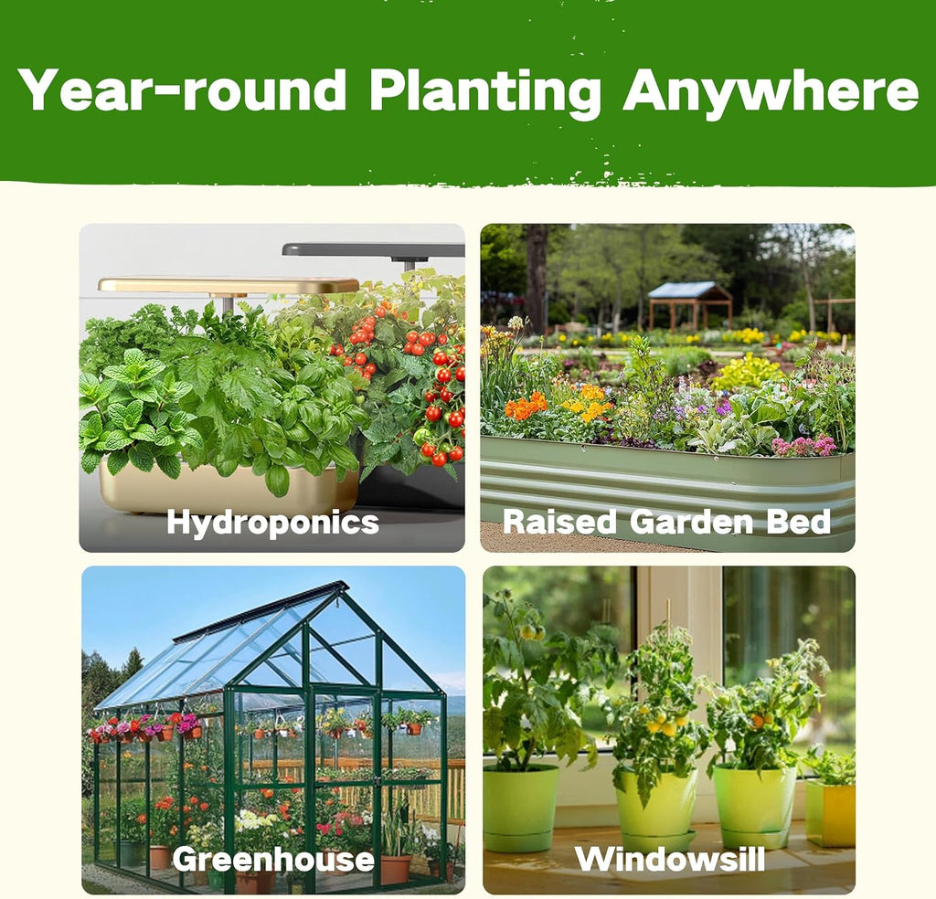 Year-Round Zone 7 Seed Bank, Gift for Mom Dad, 32 Varieties Heirloom Seeds | 30,000+ Non-GMO Vegetable Herb Flower