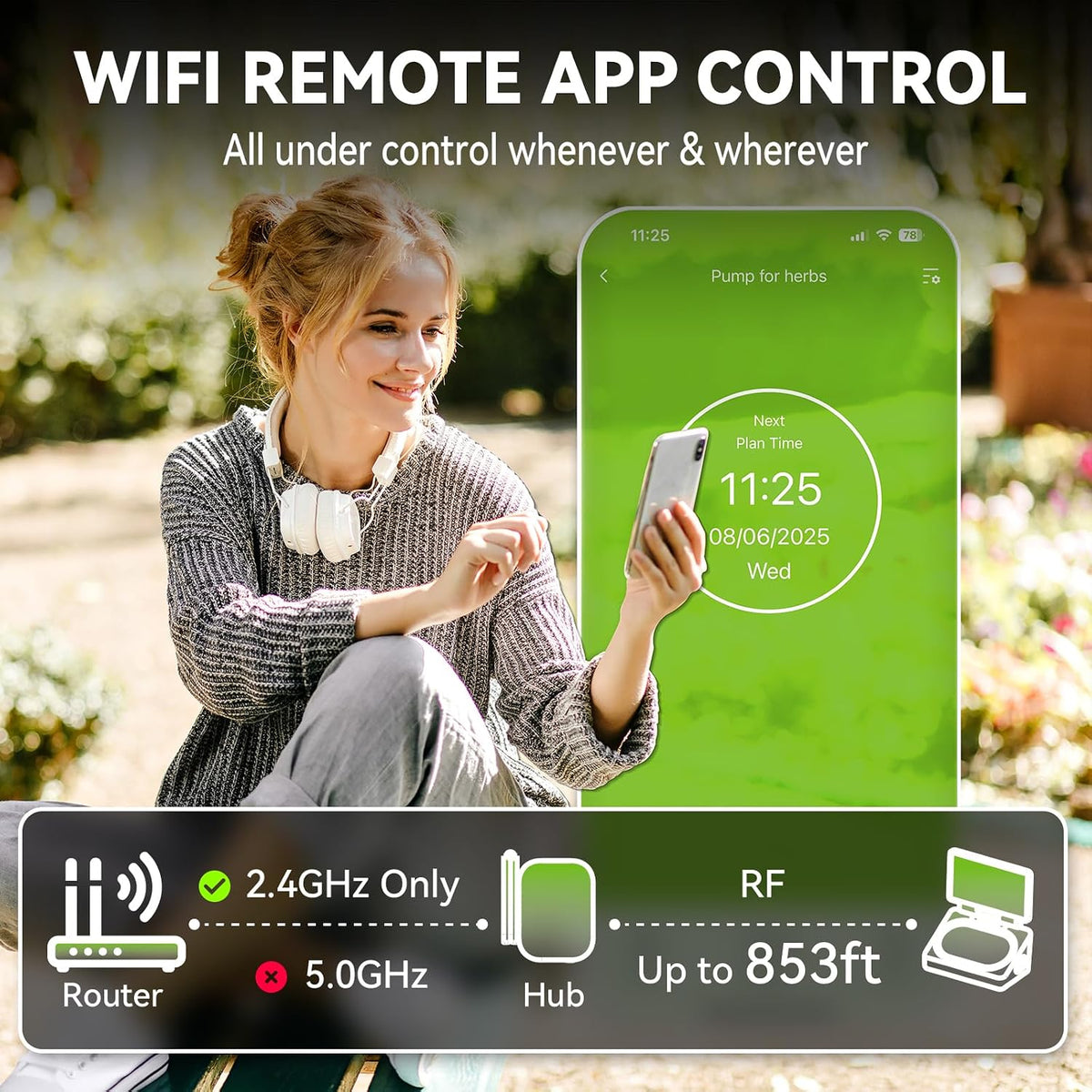 RAINPOINT WiFi Smart Programmable Solar Drip Irrigation System for Indoor Houseplant Water Up to 15 Pots, Compact