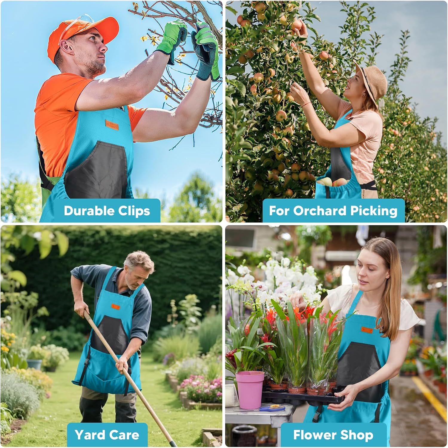 Gardening Apron with Bottom Quick Release Kangaroo Pocket for Women, Men | Heavy Duty Garden Harvest Apron with