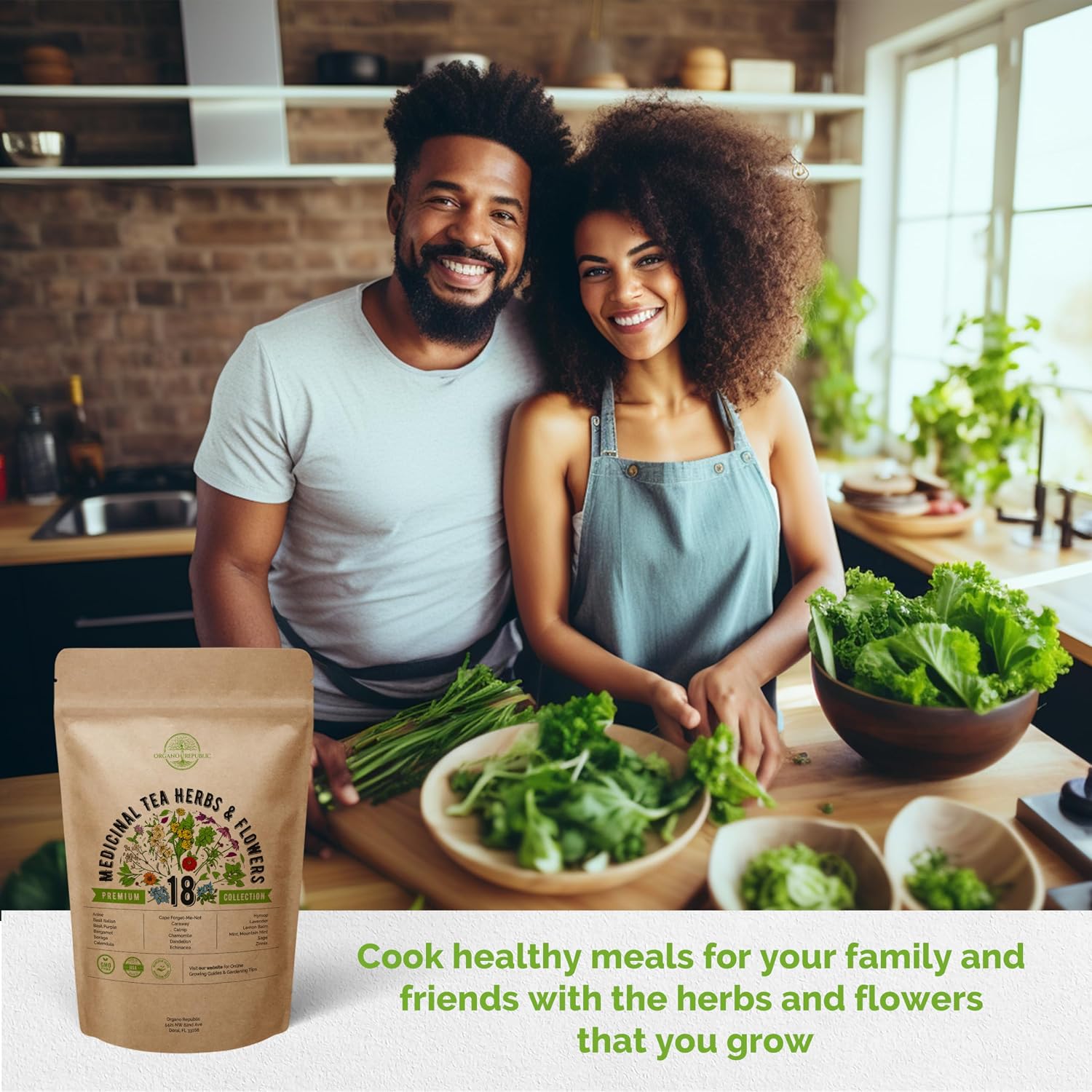 18 Medicinal Tea Herb & Flower Seeds Variety Pack- Indoor/Outdoor. 3400+ Non-GMO Heirloom Flower Seeds: Anise
