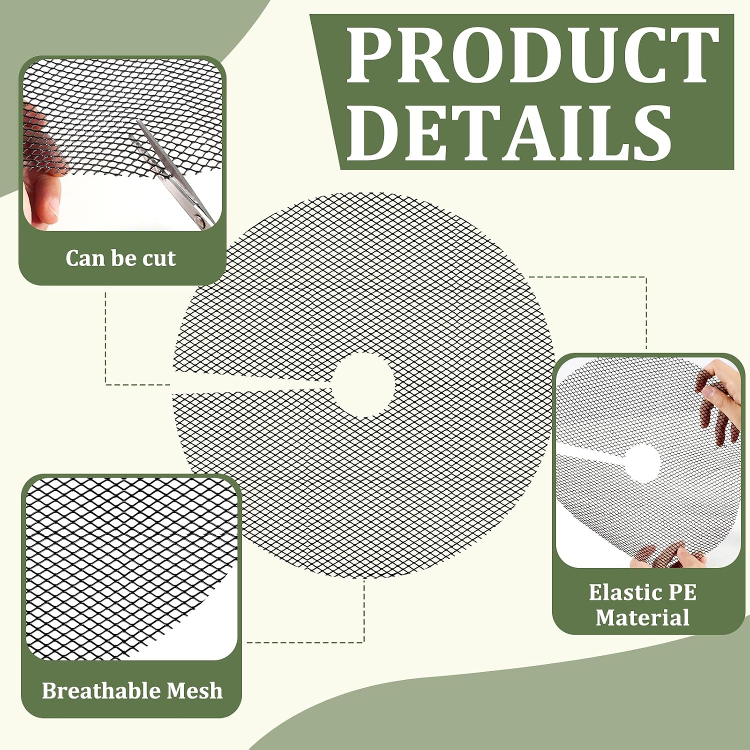 6 Pcs 15.7 Inch Plant Pot Grids，Cut-able Plant Pot Soil Protective Covers from Animals，Used to prevent animals or