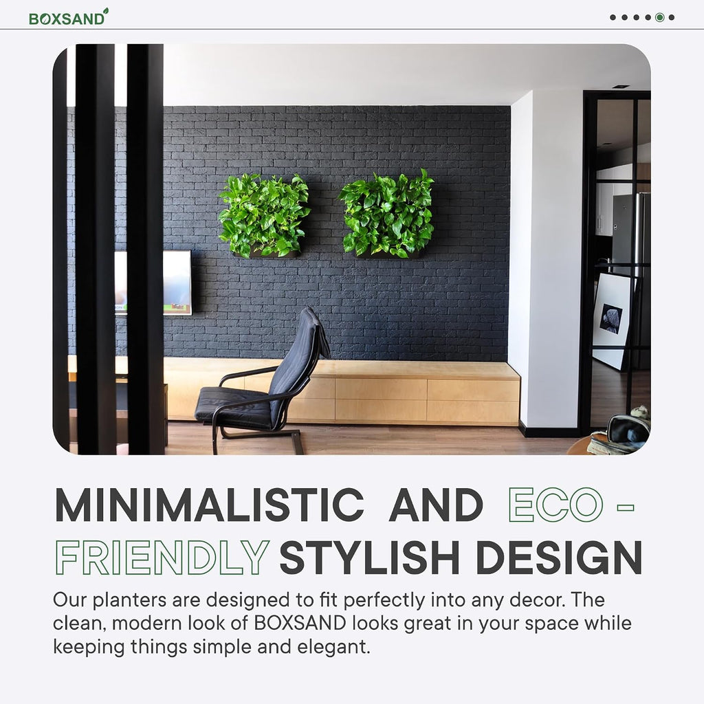 BOXSAND-12 Vertical Wall Planter for 12 Plants – Indoor/Outdoor Living Wall, Space-Saving Vertical Garden System, Easy