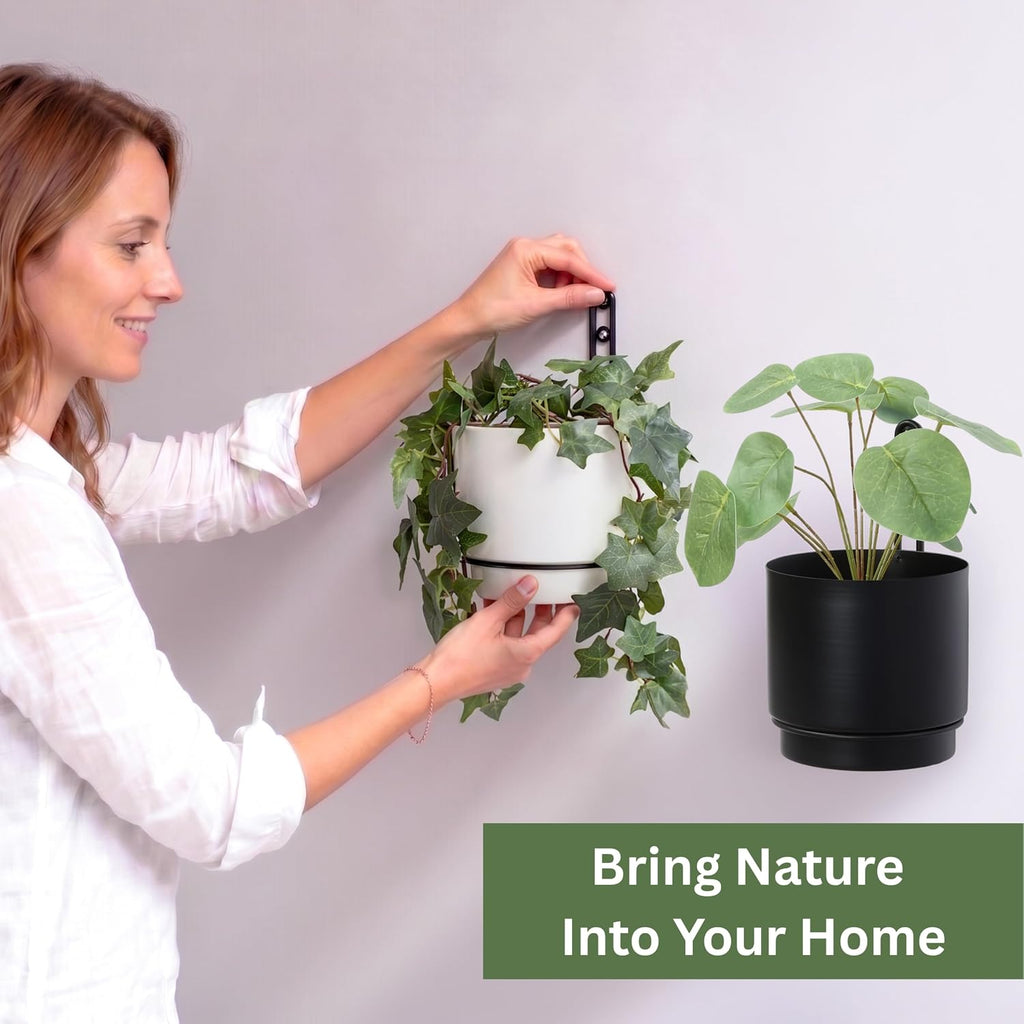 Self-Watering Wall Planters for Indoor Outdoor Plants (5.9 inch) | Metal Wall Vase, Wall Hanging Planter, Wall Plant