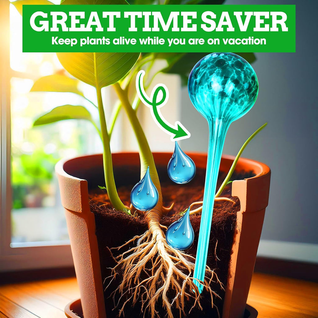 Besti Self-Watering Globes – 4-Pack Extra Large Watering Globes for Plants – Automatic Watering System for Potted