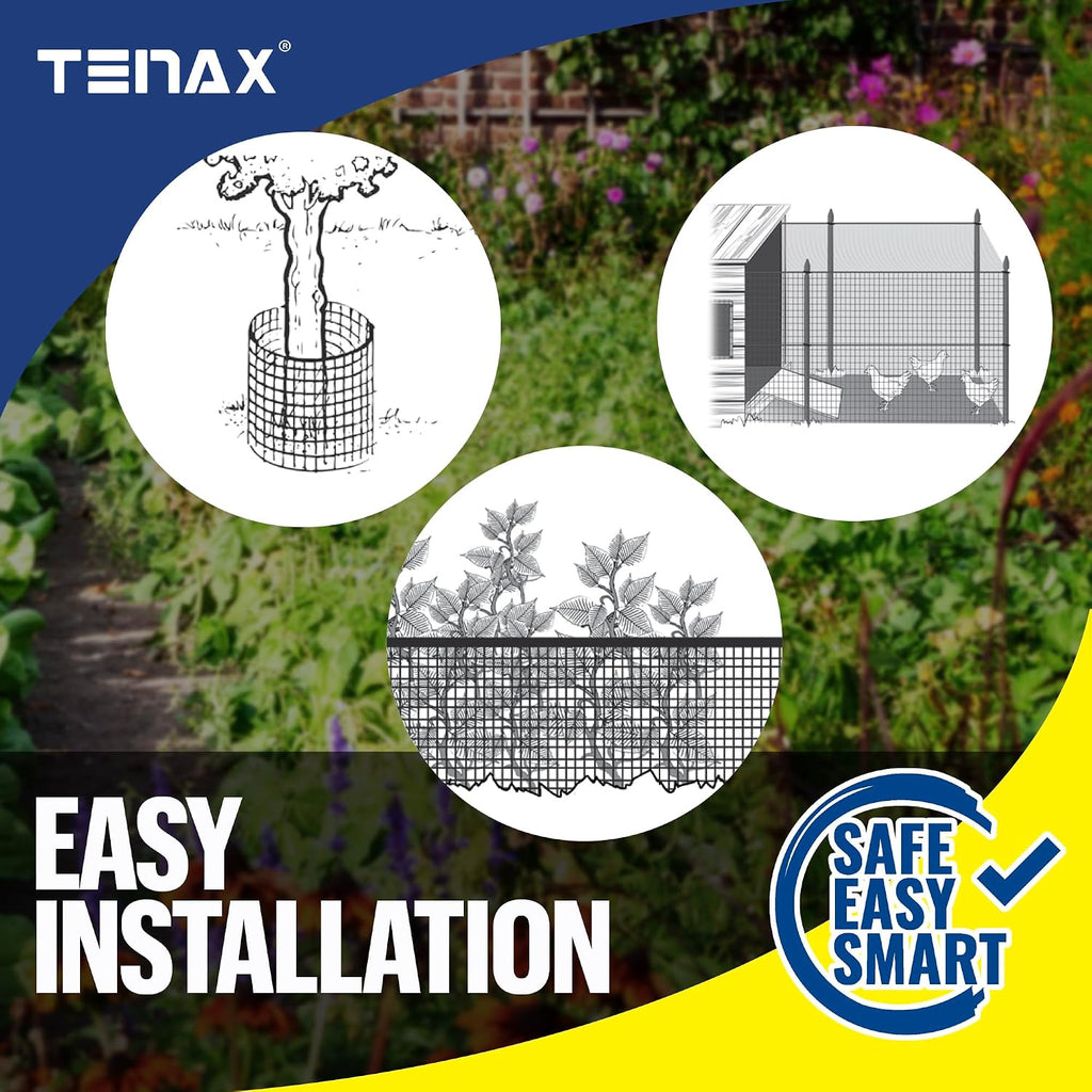 Tenax Garden Netting - Black Plastic Hardware Netting - 3' x 15' - Plastic