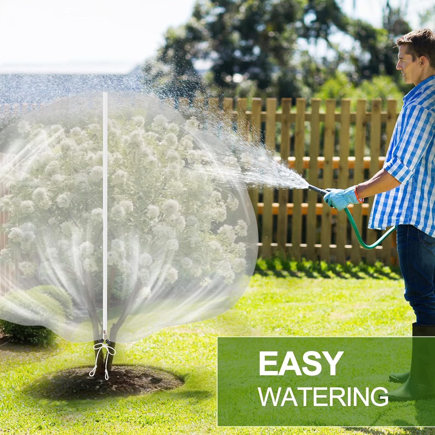 5-Pack 10 * 10FT Fruit Netting Bags for Fruit Trees, Bird Netting Safeguard Apple Trees and Blueberry Bushes from