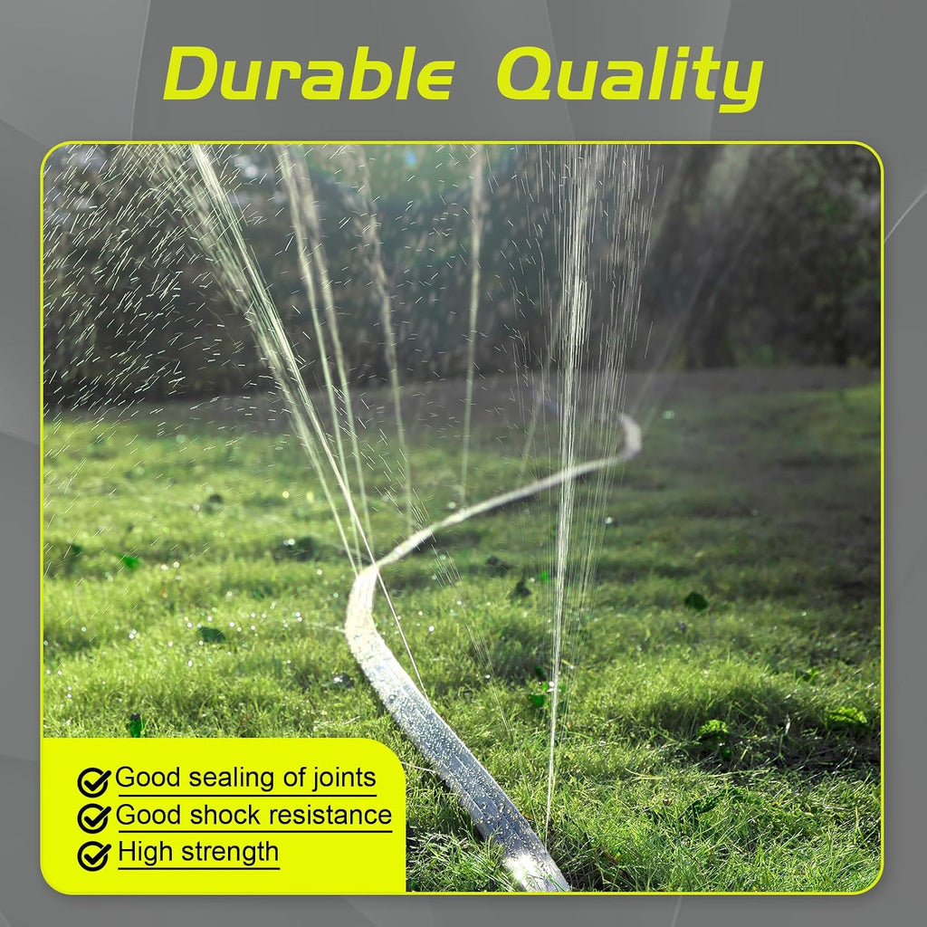 Hopegiver Sprinkler Soaker Hose 50ft 3-Pack Yard Sprinkler Hose 150 ft for Lawn Water Saving with Stakes, Drip