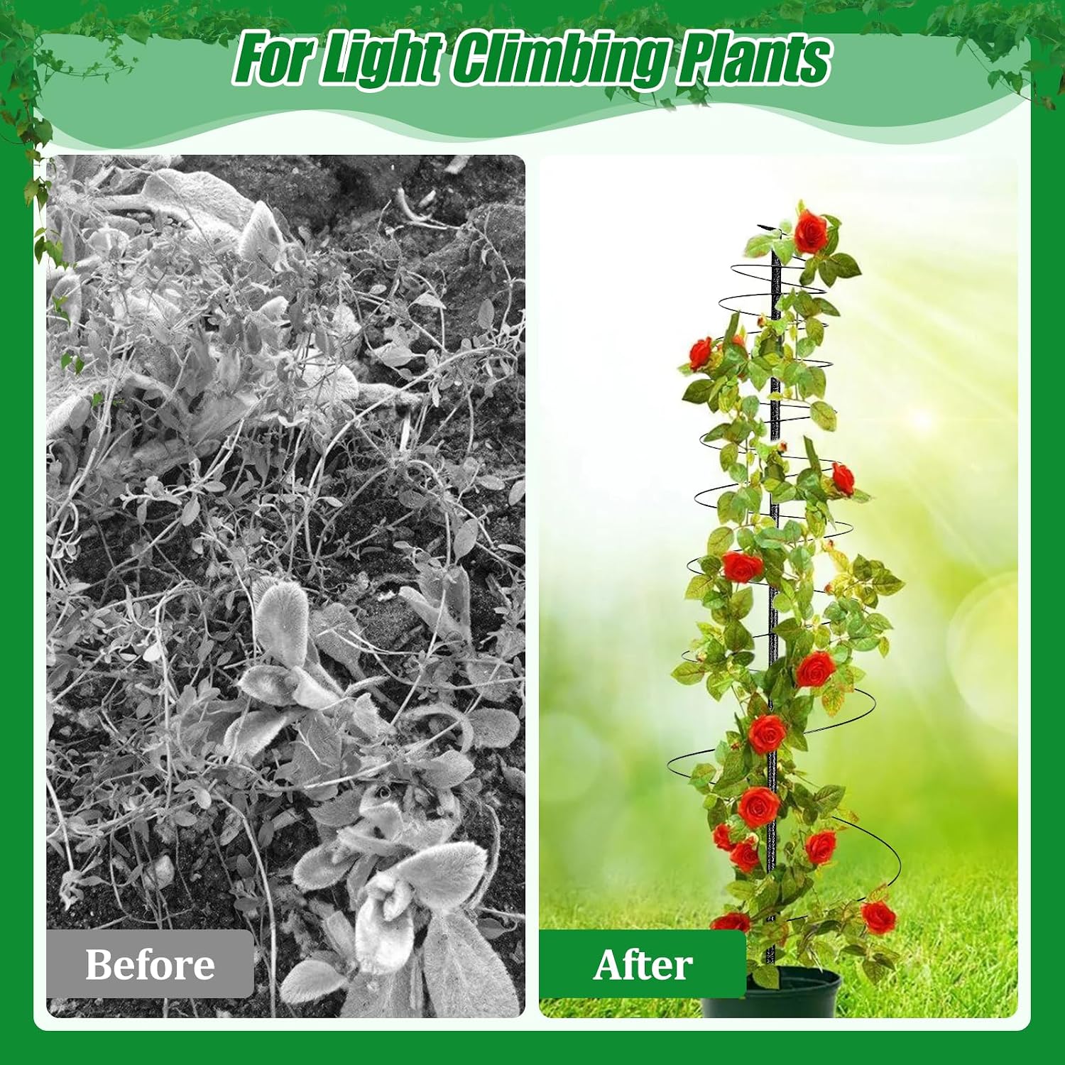 Trellis for Climbing Plants Outdoor,2 Pack Plants Trellis 44 inch Support Metal Garden Trellis for Plants Flowers Light