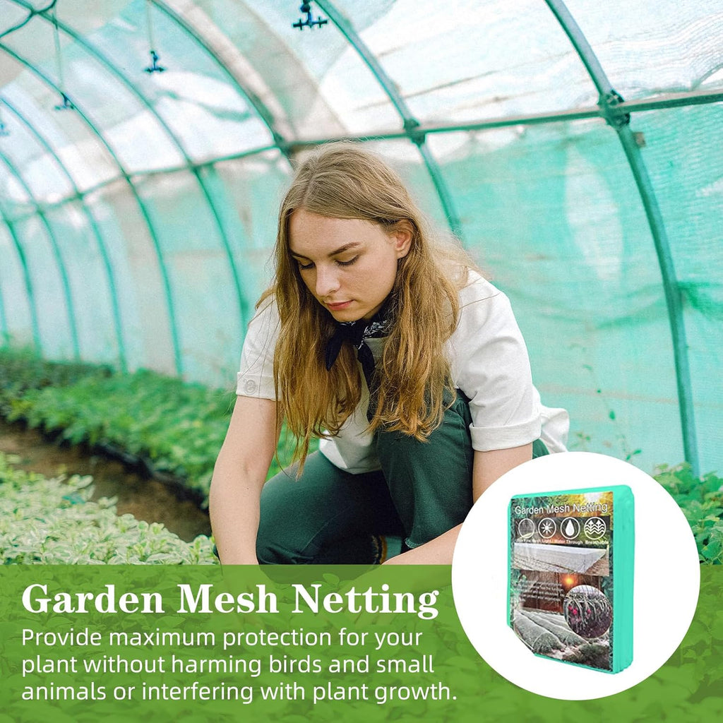 10 x 65FT Garden Mesh Netting, Ultra Fine Mesh Protection Netting Plant Covers Greenhouse Row Cover Raised Bed Screen