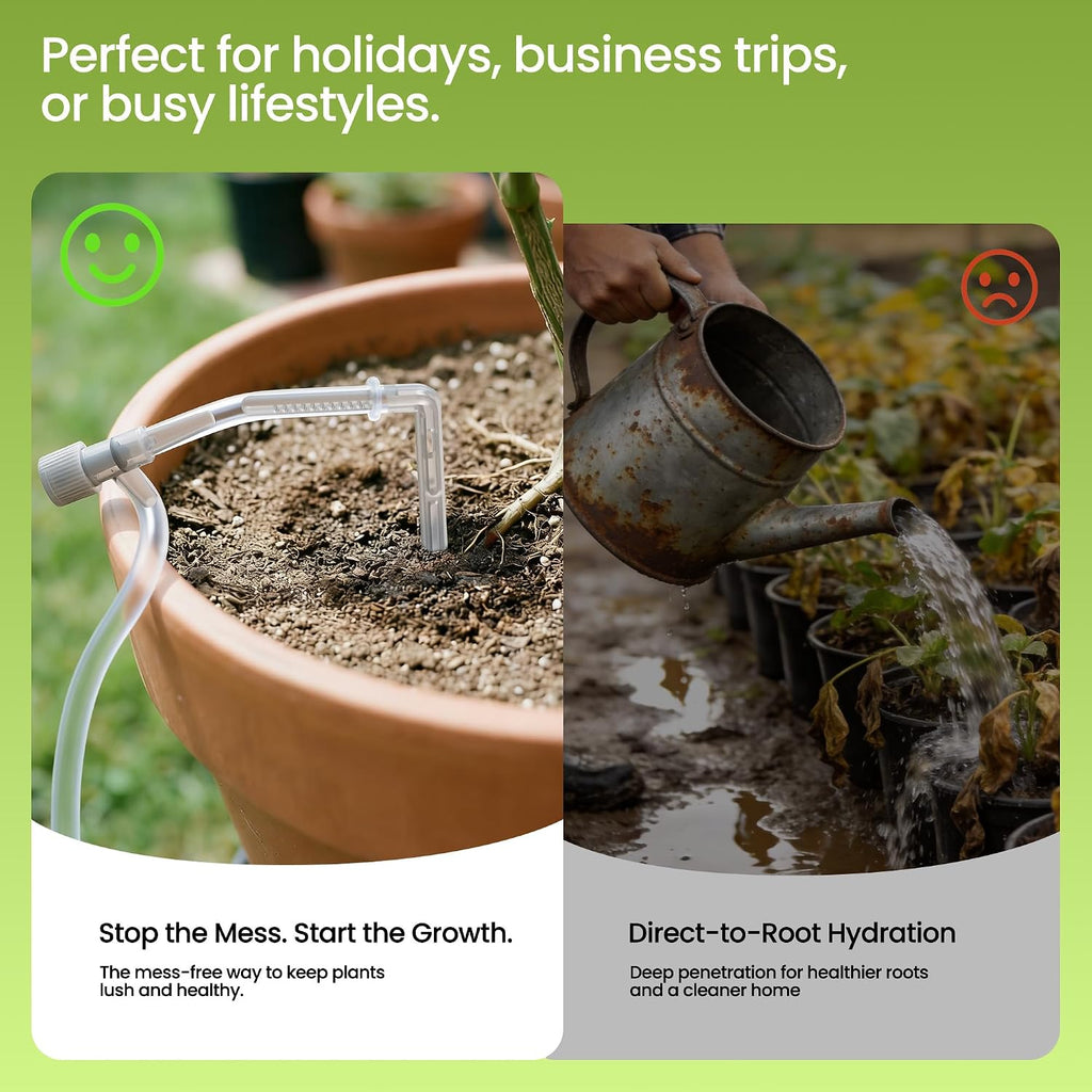 Solar Drip Irrigation System Timed Watering, Programmable Solar Water Drip for 15 Plants, Drip Irrigation Kit with 33FT