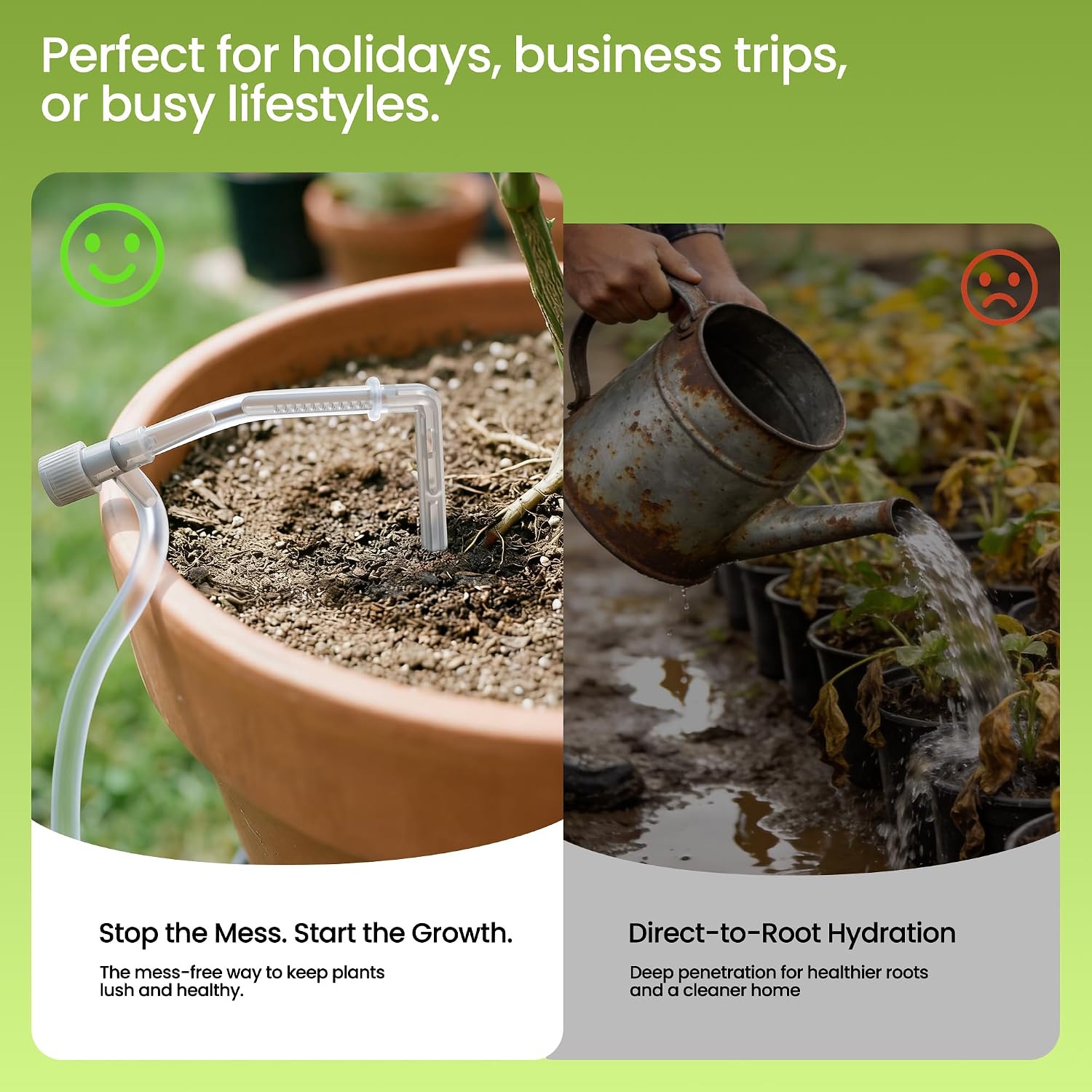 Solar Drip Irrigation System Timed Watering, Programmable Solar Water Drip for 15 Plants, Drip Irrigation Kit with 33FT
