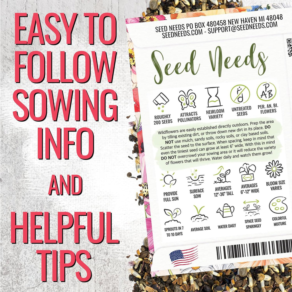 Seed Needs Wildflower Seed Packet Gift Favors for Party Events & Giveaways