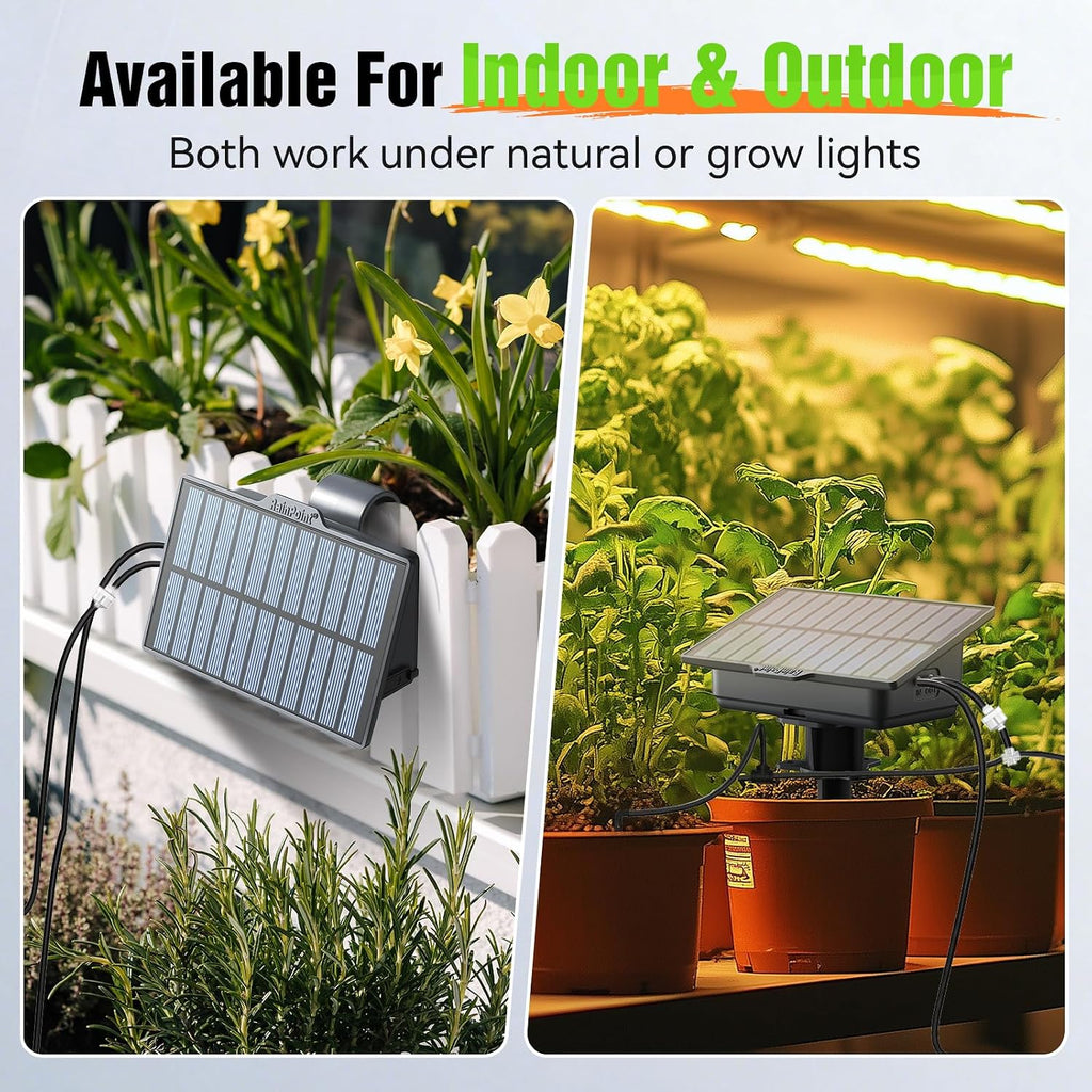 RAINPOINT Easy-Setup Solar Drip Irrigation System Outdoor & Indoor, Automatic Plant Waterer Device Kit