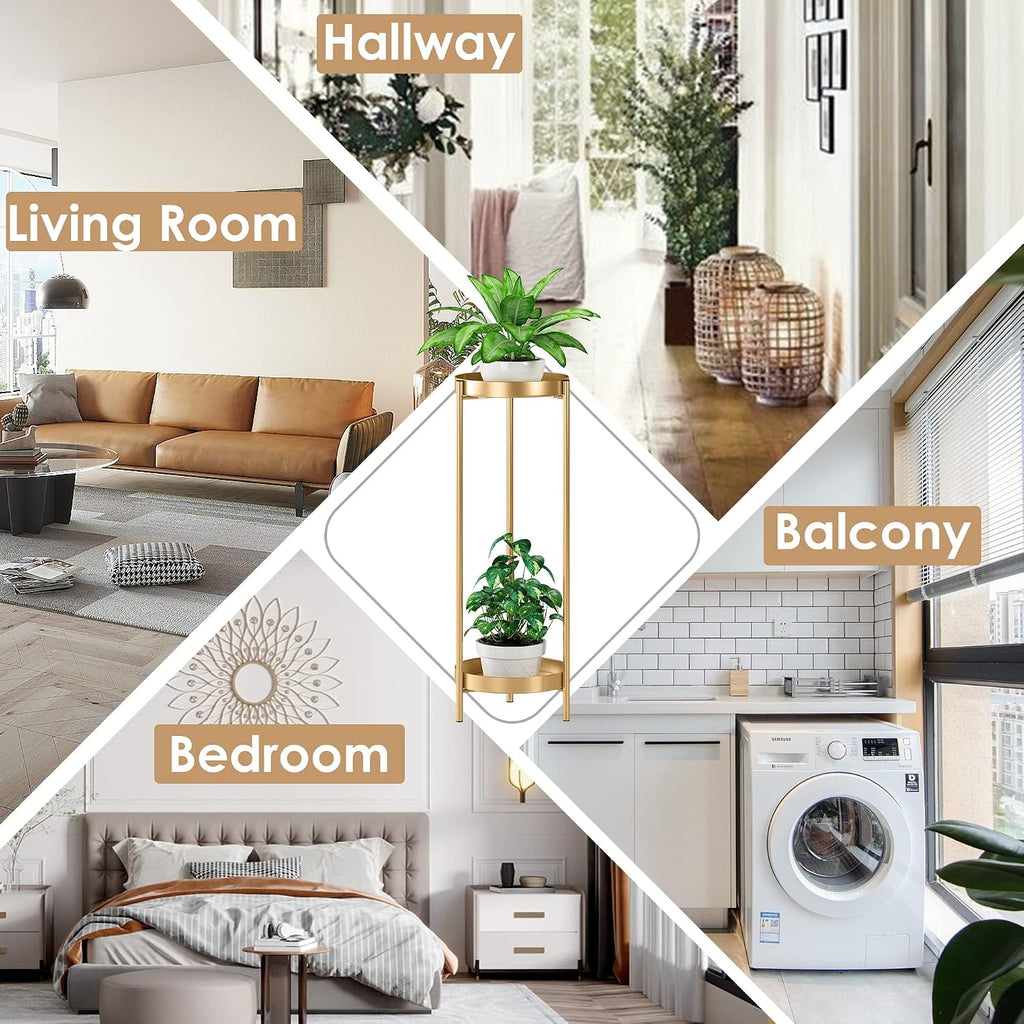 Plant Stand Plant pots Indoor Stands – Metal Flower Pots Stand Plant Shelf for Multiple Plants,2 Tier Removable Display