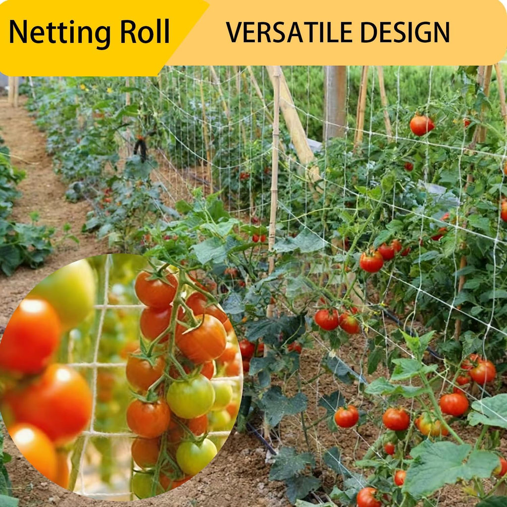Soft Mesh Nylon Trellis Netting Roll, 5 x 350 Ft Heavy Duty Reinforced Garden Plant Support Mesh for Climbing