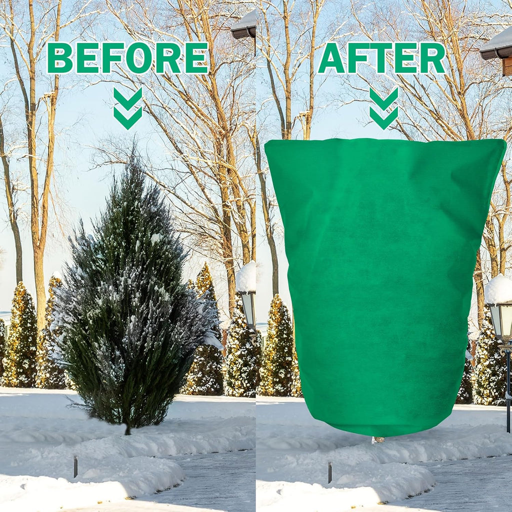 1 Pcs 10 x 10 ft Plant Covers Freeze Protection Extra Large Frost Cloth Plant Covers with Zipper Drawstring Winter Cold