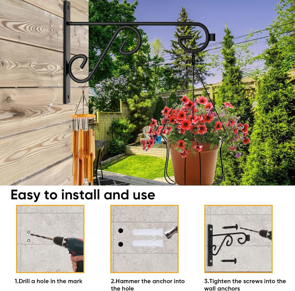 8Pack Plant Hanger Bulk 6In Metal Wall Hook,Anti-Rust Indoor Outdoor Wall Hangers for Bird Feeders, Planters, Lanterns