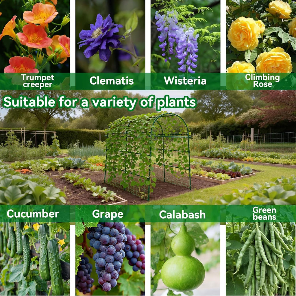 Garden Arch Trellis for Climbing Plants Outdoor - 83" H*71" W*43" L Large Rustproof Garden Trellis, Heavy Duty Grape