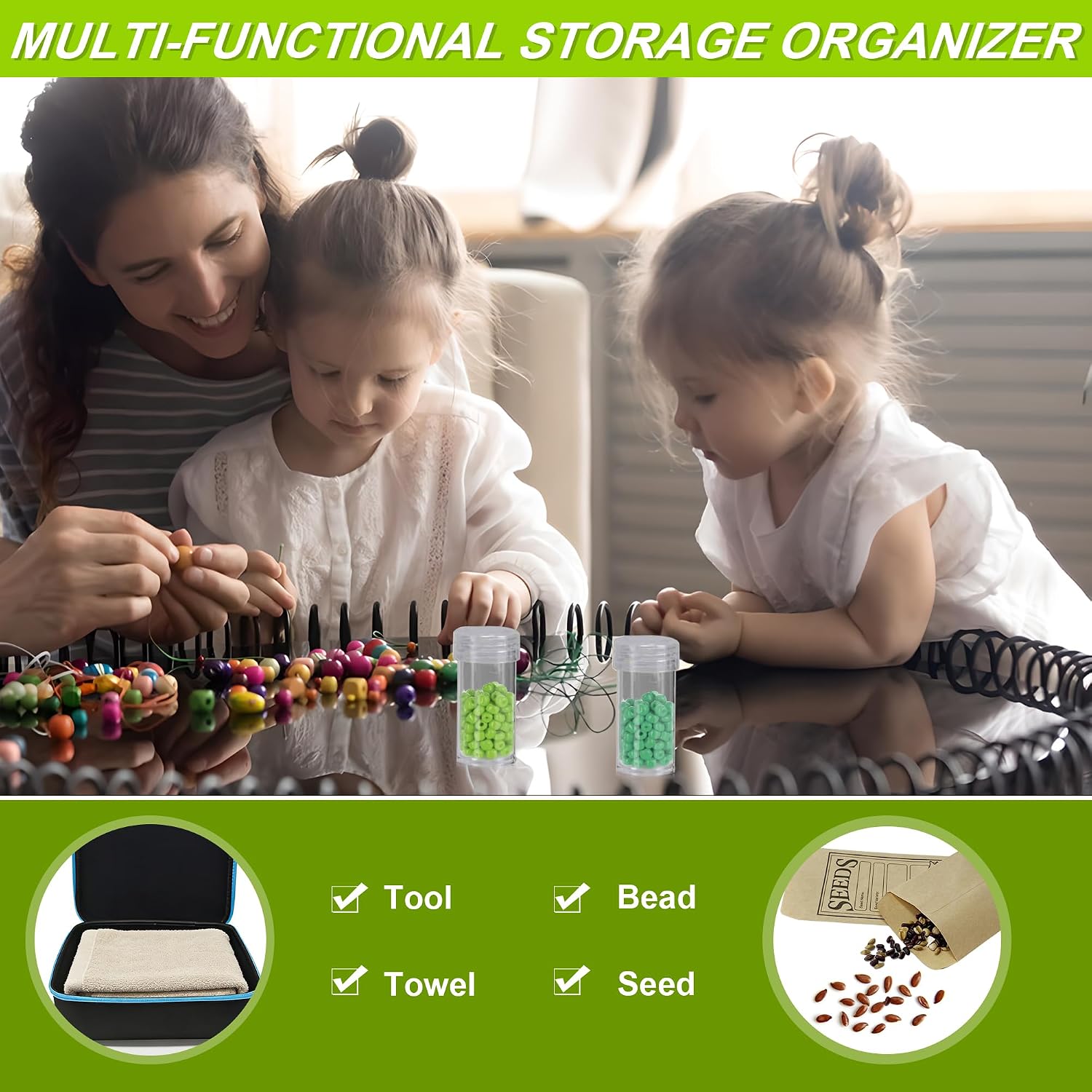 240 Slots Seed Storage Organizer Box with 20 Envelopes, Large Capacity Seed Storage Container with Zipper Bag, Label