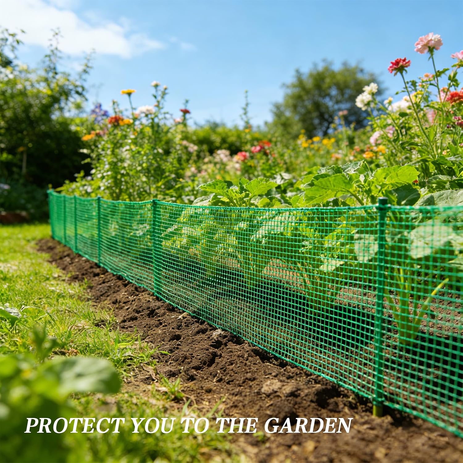 Garden Fence 4 x 100 FT,0.4" Mesh Plastic Fencing,50PCS Zip Ties | Deer Fence Temporary Fence Snow Fence Safety