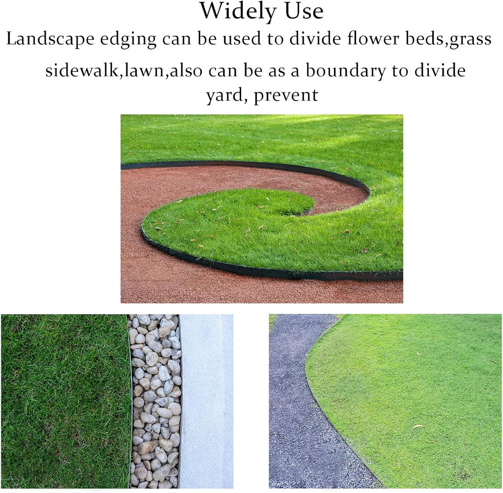 Landscape Edging 33FT, 4IN Tall Garden Edging Borders with 50pcs Stakes | Plastic Lawn Edging Kit, Tool-Free Flexible