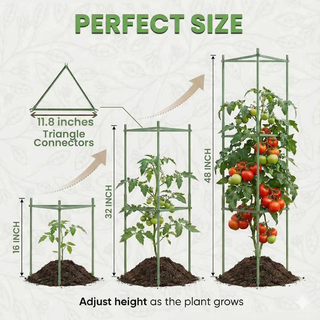 Tomato Cage - Large Trellis Stakes and Plant Support Structures for Vegetables and Climbing Plants - Tall Tomato Cages