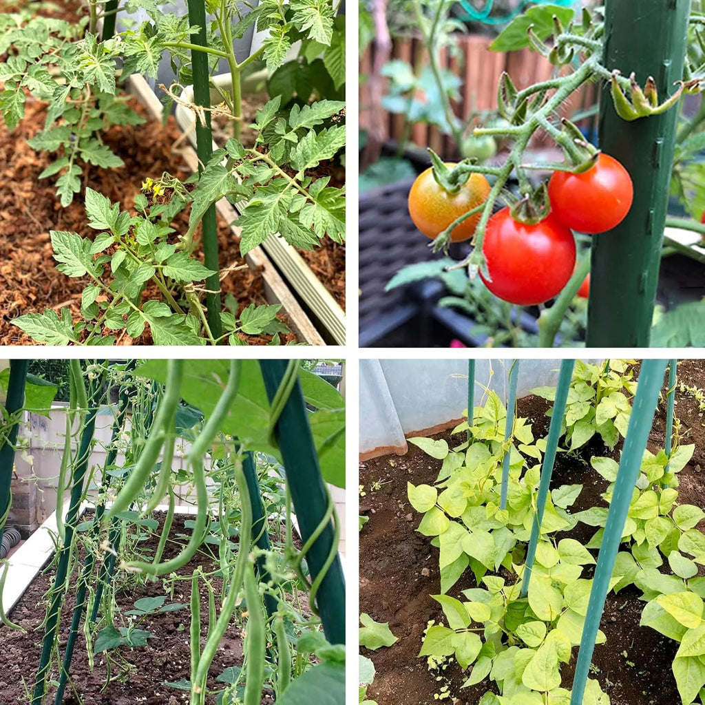 NANOPRETTY Garden Stakes 4FT Tomato Stakes for Outdoor Plant Support, 0.43 inch Diameter Plant Stake Sticks for Beans