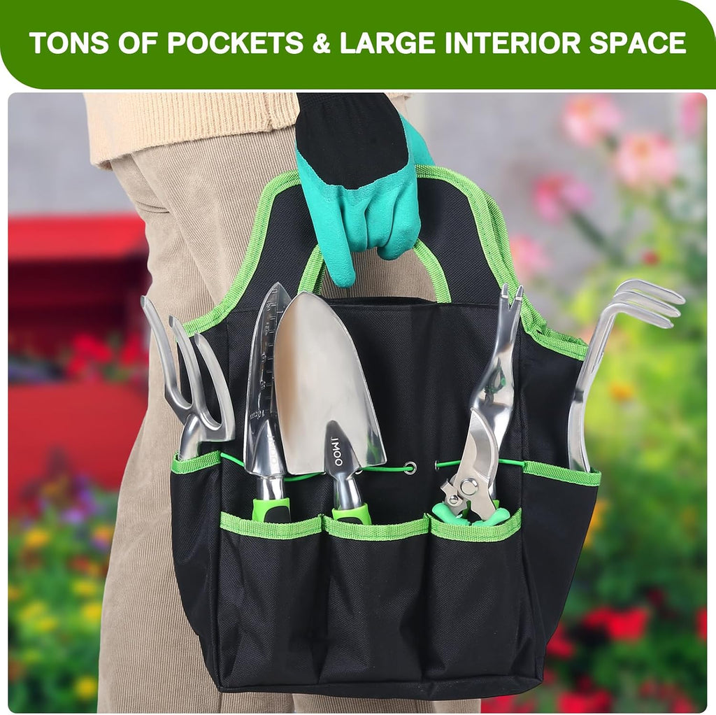 JMOO Garden Tools, 8-Piece Garden Tool Set with Non-Slip Ergonomic HandlesIdeal for All Ages, This is the for Dad and