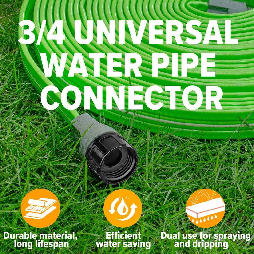 LAVEVE Heavy Duty Sprinkler Soaker Hose 100 FT, Flat Garden Hose with Holes | Efficient Flexible Irrigation Hose for