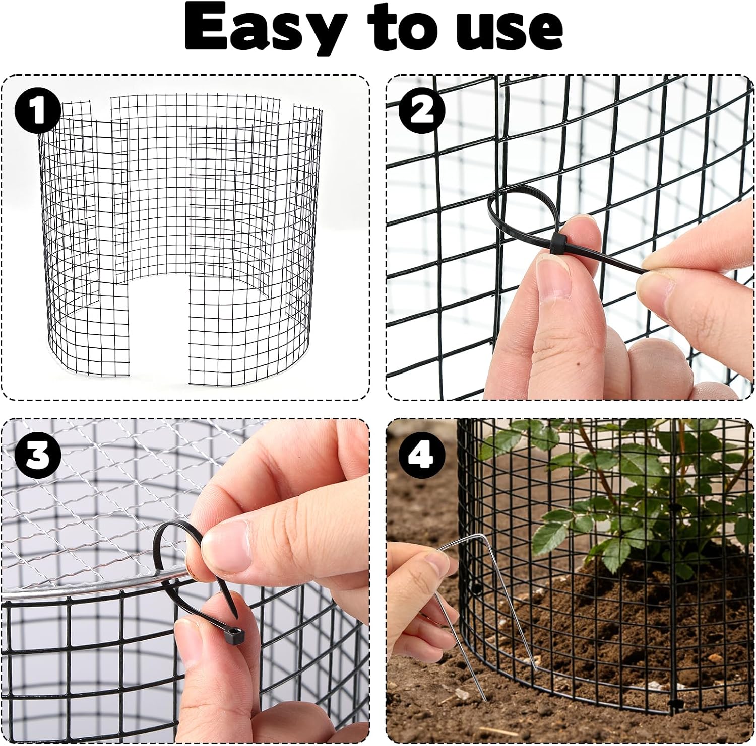 10 Sets 12"x 12" Garden Plant Protectors from Animals with Detachable Covers Metal Plant Cage Chicken Wire Cloche with