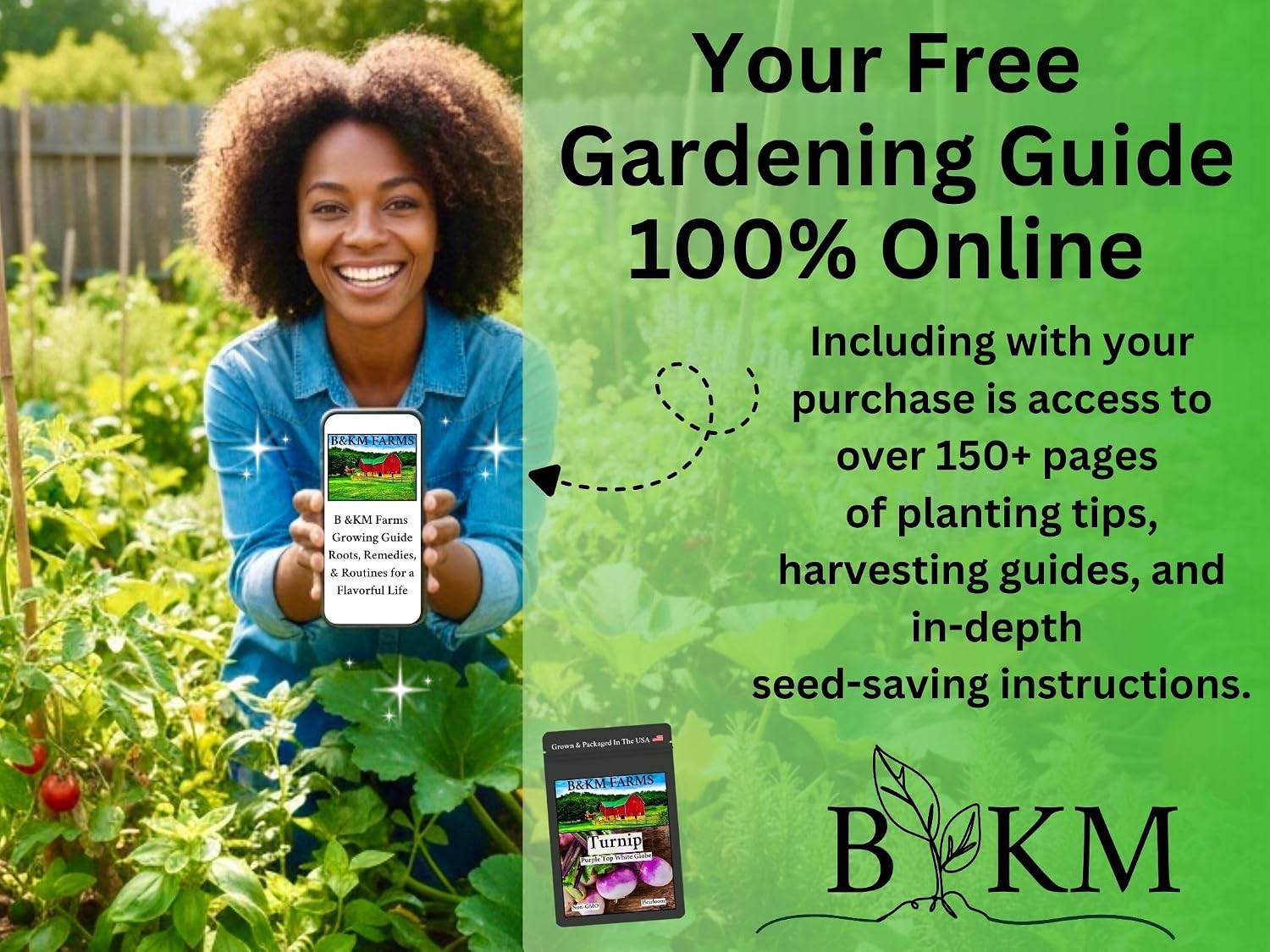 B&KM Farms Vegetable & Herb Seed Collection - 40 Varieties, 80 Packets, 90,000+ Heirloom Non-GMO Seeds, Resealable