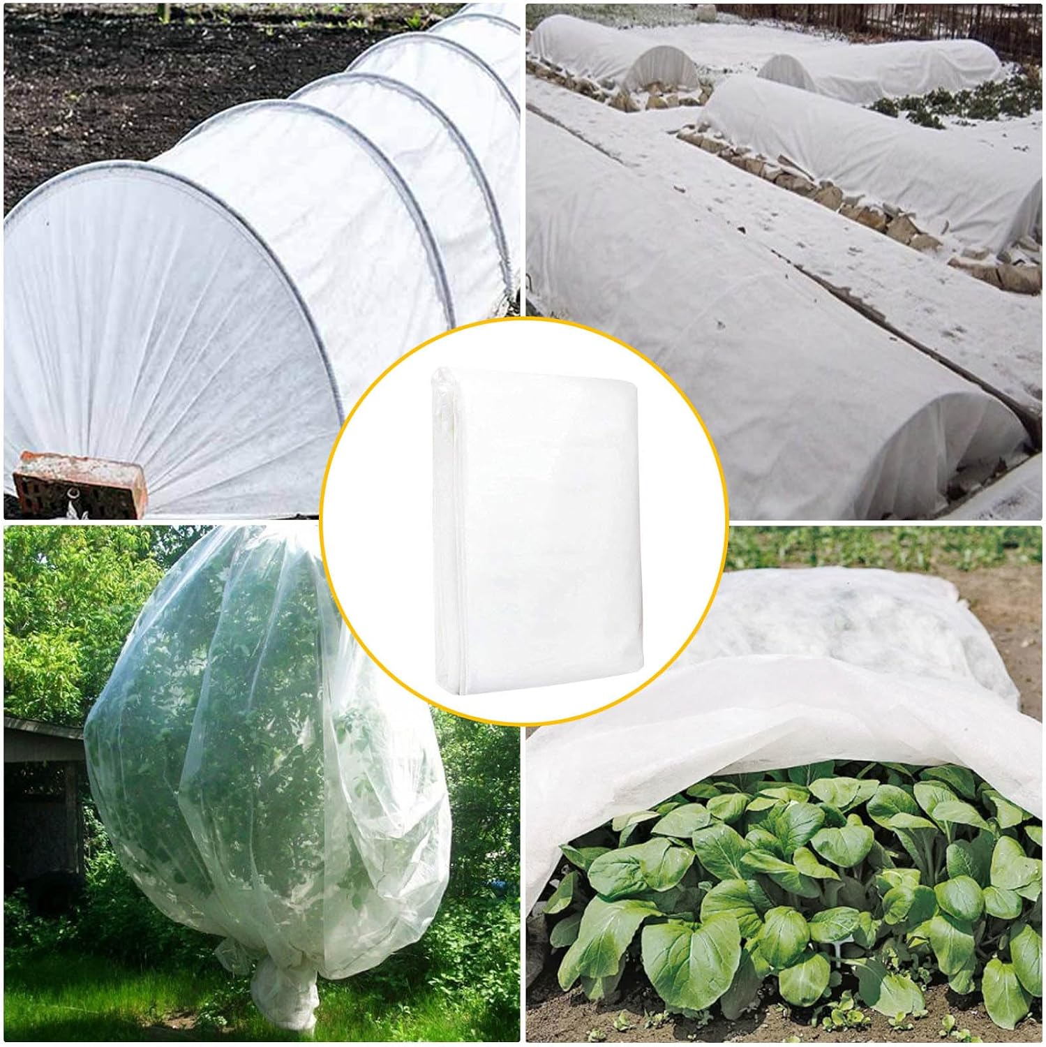 Tefola Plant Covers Freeze Protection with 20 Stainless Steel Clips, 10 x 29.5Ft Frost Cloth Plant Blankets Floating