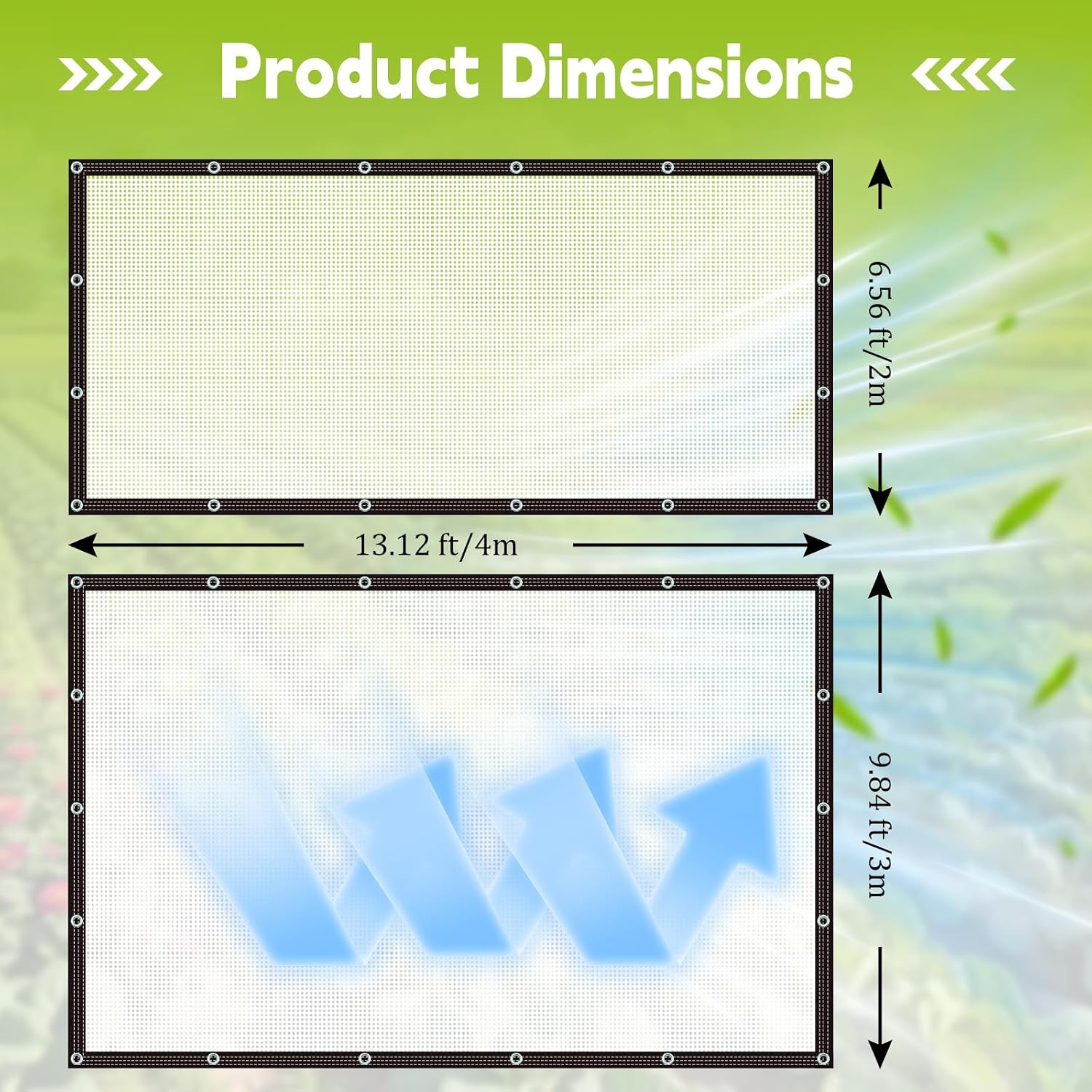 Garden Plants Shade Protection Cloth: 60% Shade Fabric Sun Cloth White Mesh Trap Grommet Home Pergola Shade Cover for