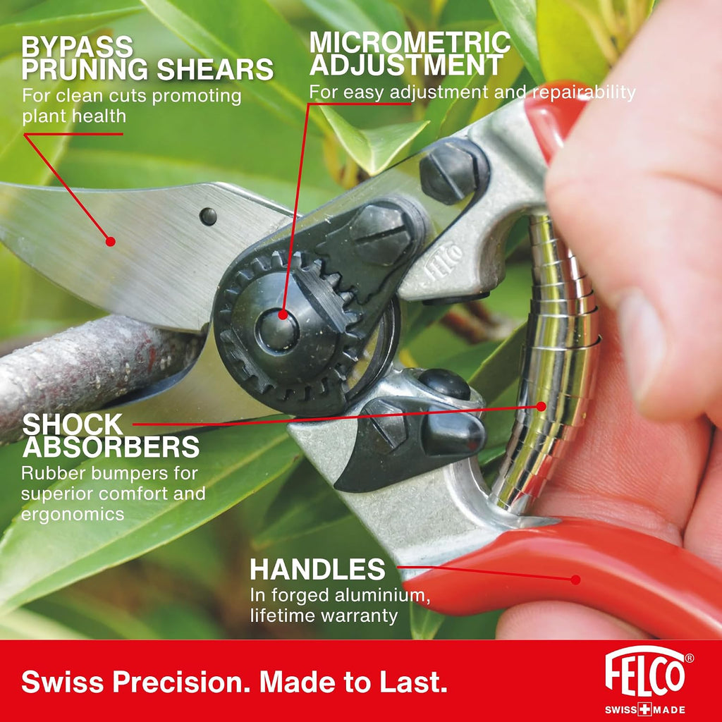 Felco F6 Pruning Shears – 7.7" Swiss-Made Garden Clippers for Medium Hands | Hand Pruners for Gardening | Garden Tool