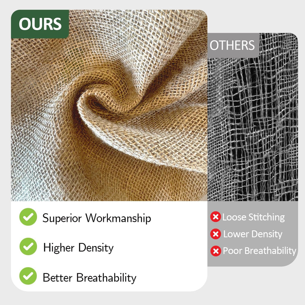 60" x 50 feet Burlap Fabric Roll – Multipurpose Burlap Tree Wrap, Natural Jute Garden Fabric for Outdoor Plant Cover