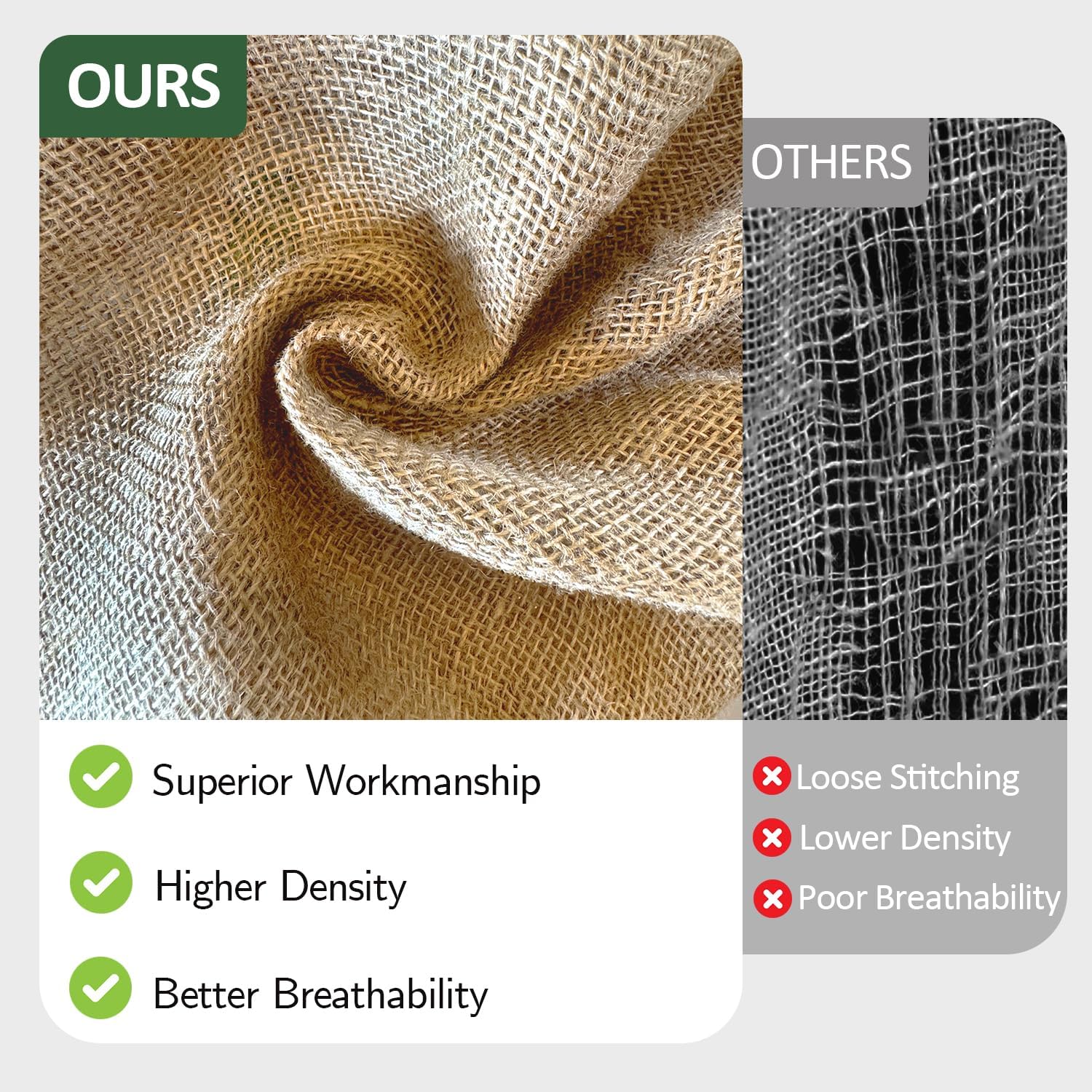 60" x 50 feet Burlap Fabric Roll – Multipurpose Burlap Tree Wrap, Natural Jute Garden Fabric for Outdoor Plant Cover