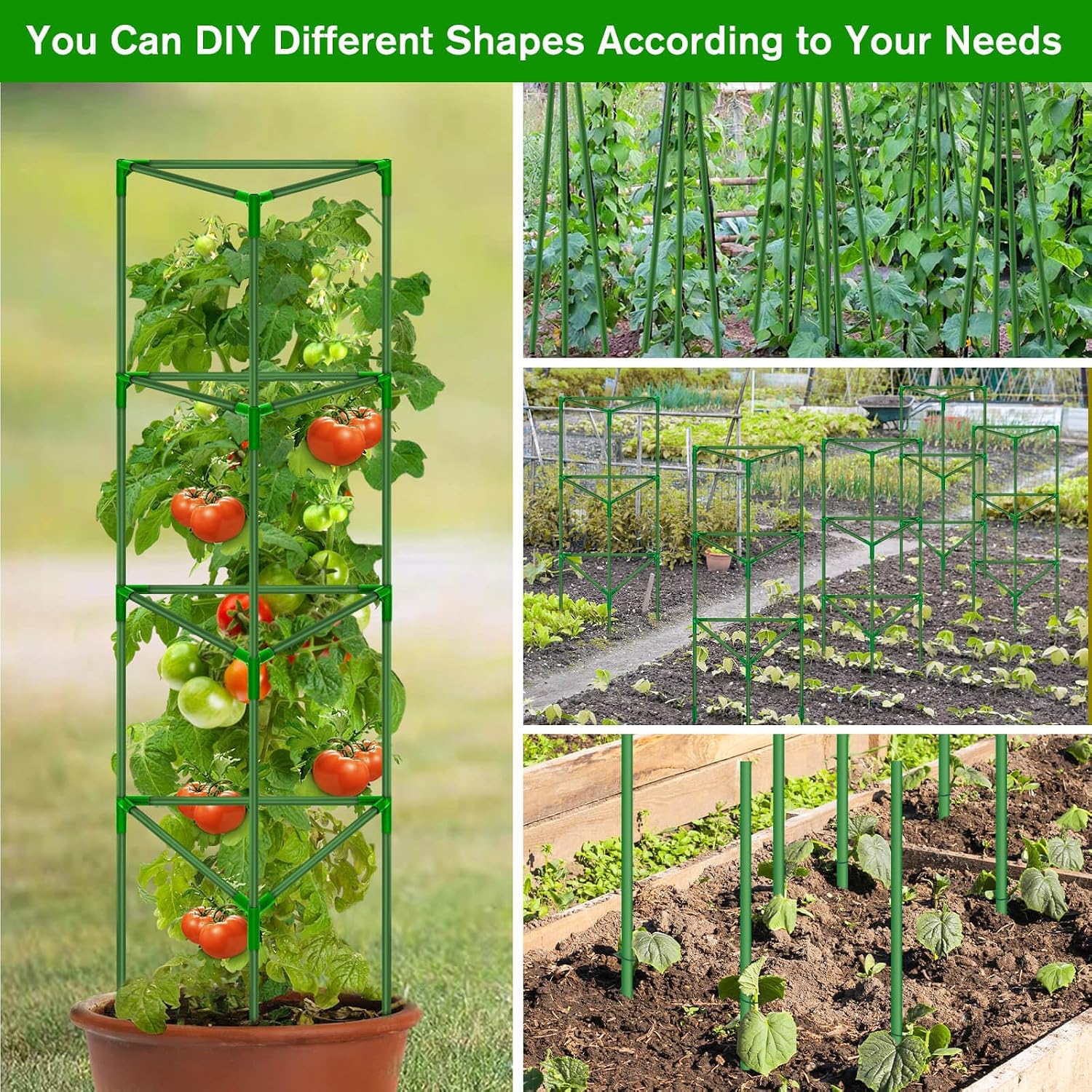6 Pack Tomato Cages for Garden, Tomato Cage Trellis, Garden Cage Heavy Duty | Tomato Stake Support, Garden Stakes Plant